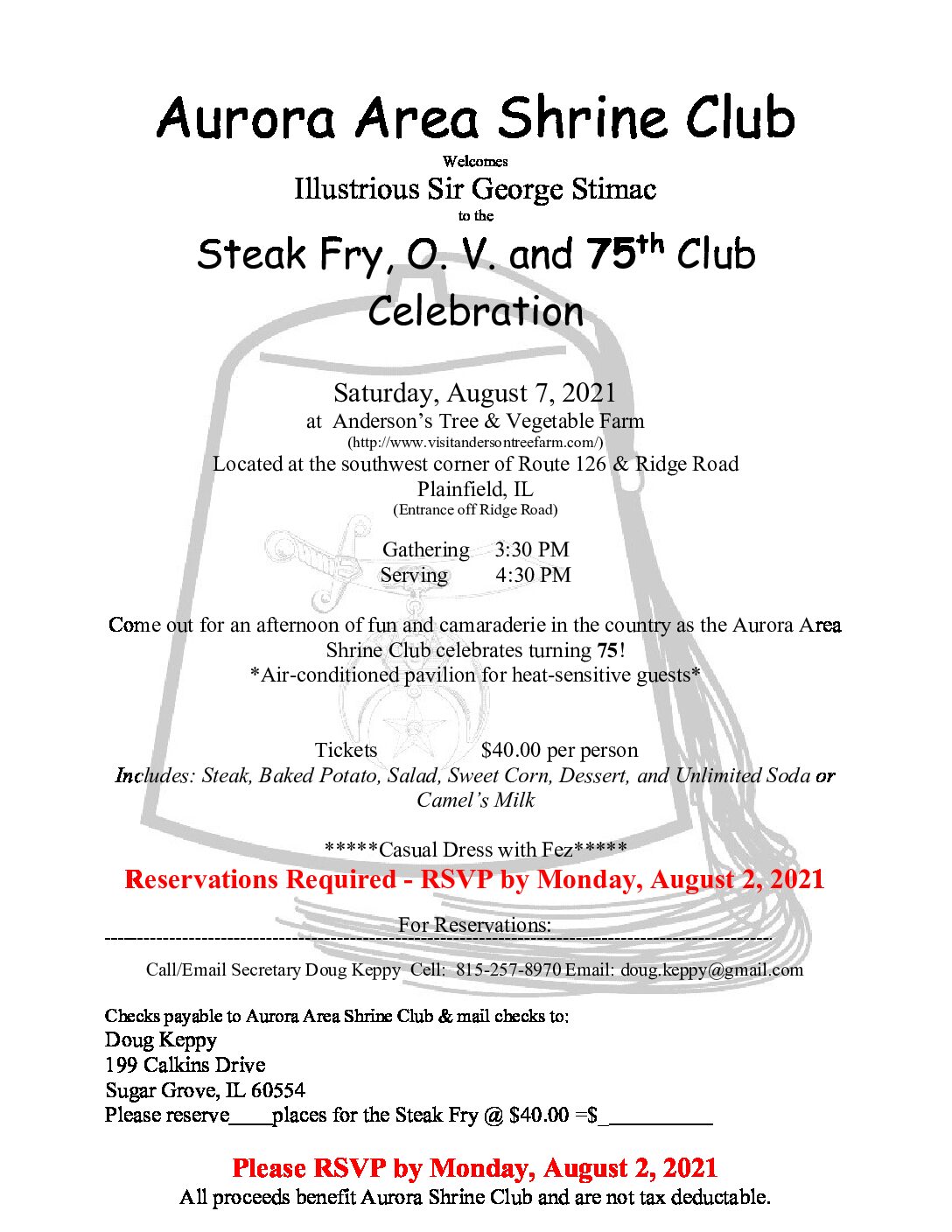 Aurora Area Shrine Club Steak Fry OV - Medinah Shriners